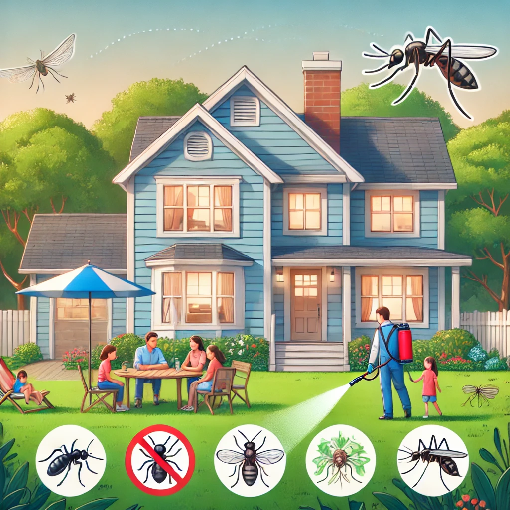 Residential pest control services in Rhode Island by Pro Mosquito Solutions, protecting homes from pests like ants, mosquitoes, ticks, and rodents.