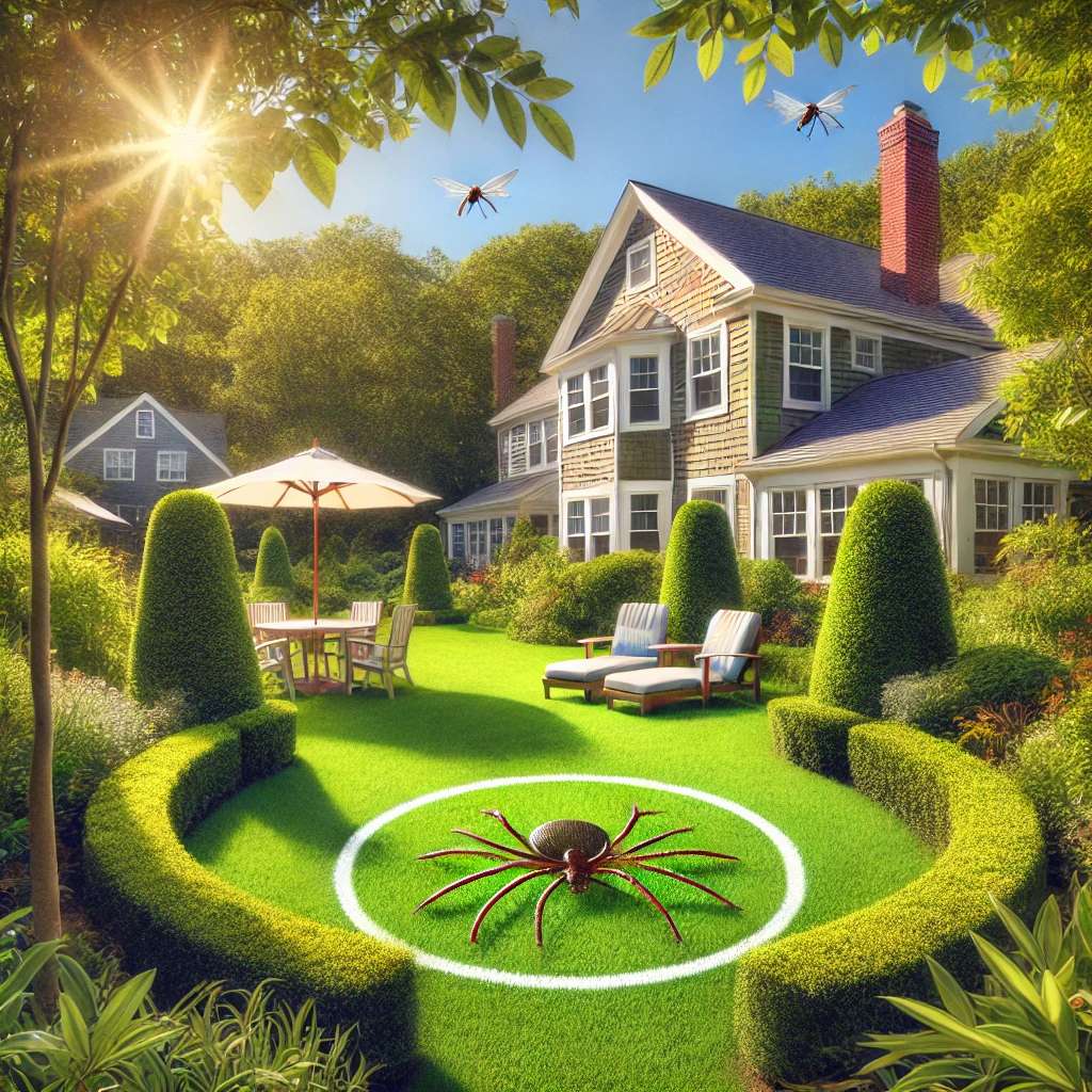 Tick control services in Rhode Island by Pro Mosquito Solutions, ensuring safe and pest-free yards for families and pets.