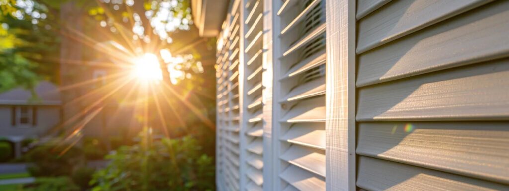 a close-up shot of a clean, well-maintained home exterior in rhode island, illuminated by warm sunlight, showcasing subtle signs of rodent prevention like tightly sealed vents and strategically placed traps, capturing a sense of proactive pest management.