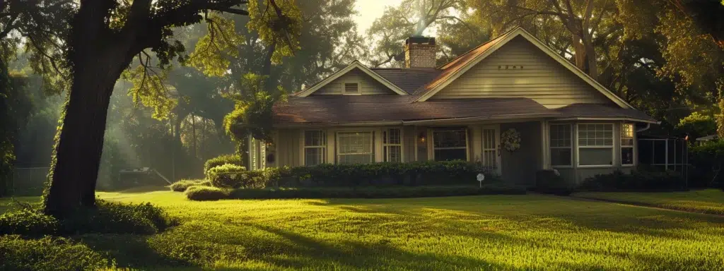 a peaceful suburban home stands resiliently against a backdrop of lush greenery, symbolizing the importance of professional pest control as a crucial step toward maintaining a safe and rat-free environment.